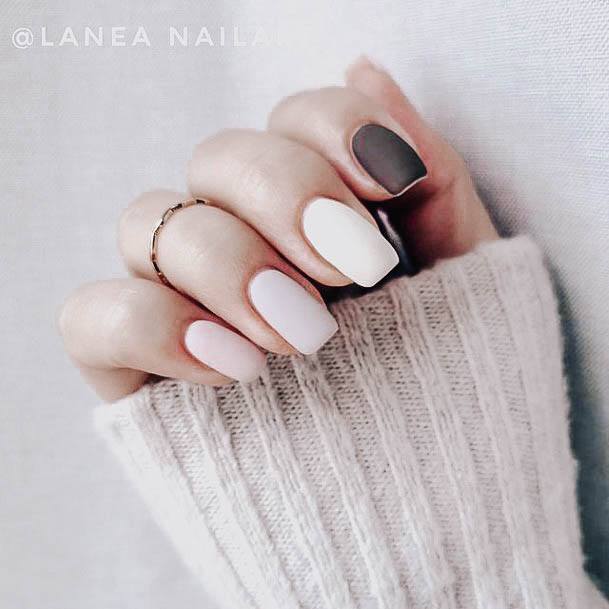 Female Beige Nails