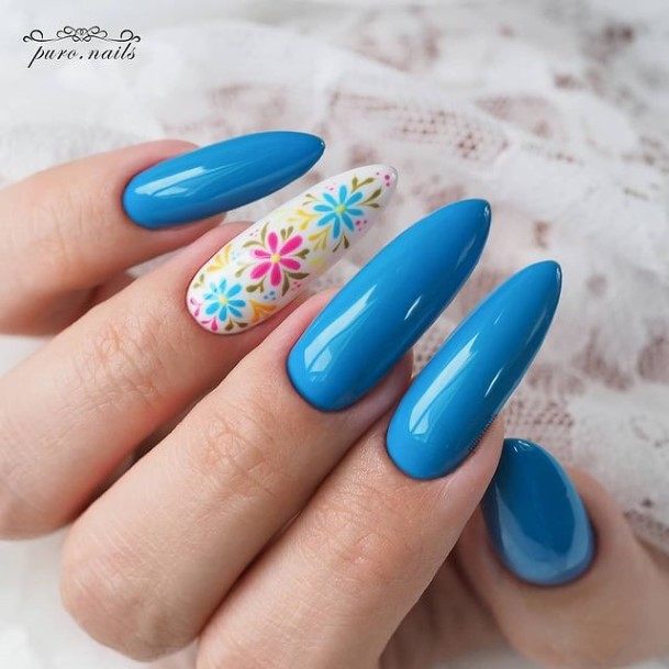 Female Blue Summer Nails