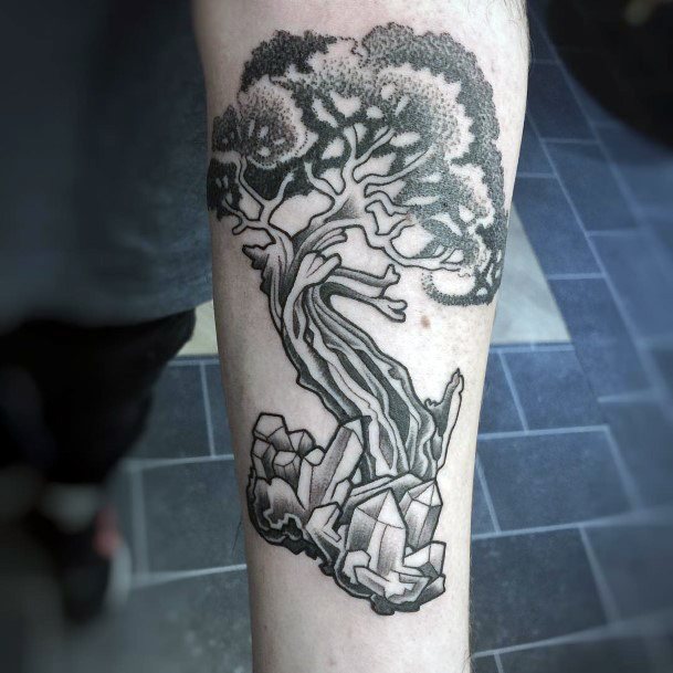 Female Bonsai Tattoo On Woman