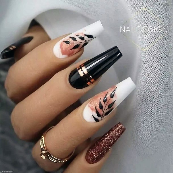 Female Brown Dress Nails