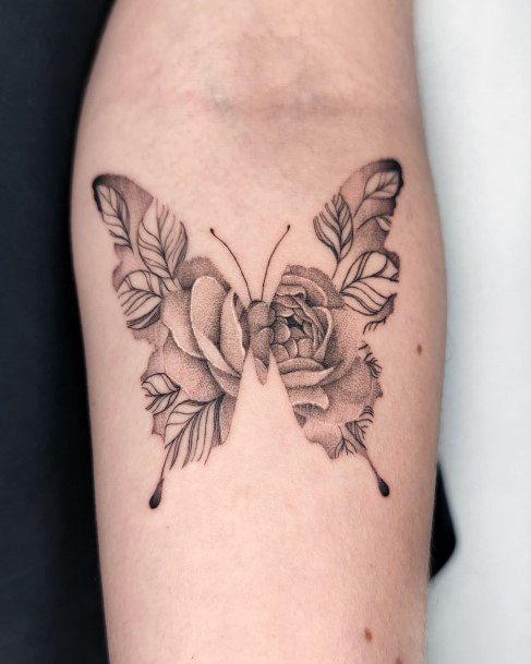 Female Butterfly Flower Tattoos