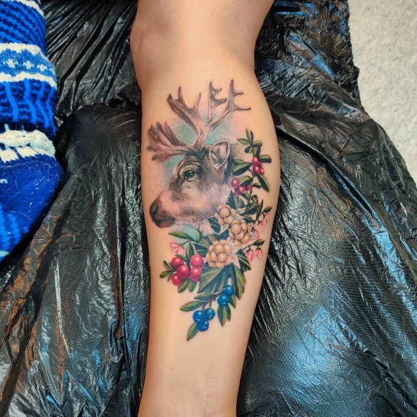 Female Caribou Reindeer Tattoos