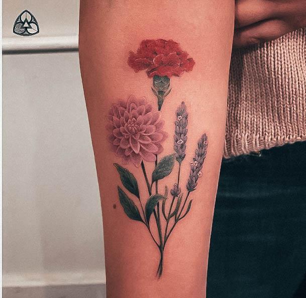 Female Carnation Tattoos