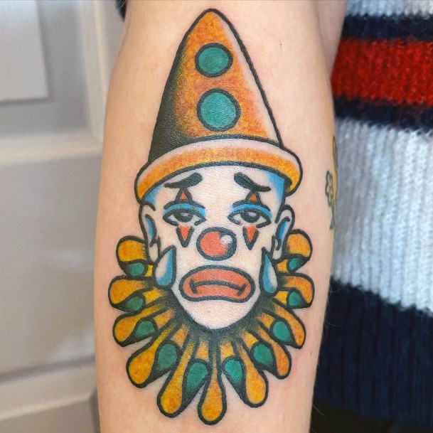 Female Clown Tattoo On Woman