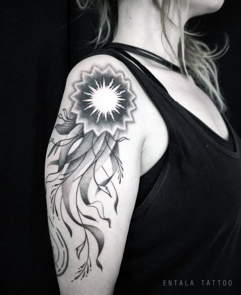 Female Comet Tattoo On Woman