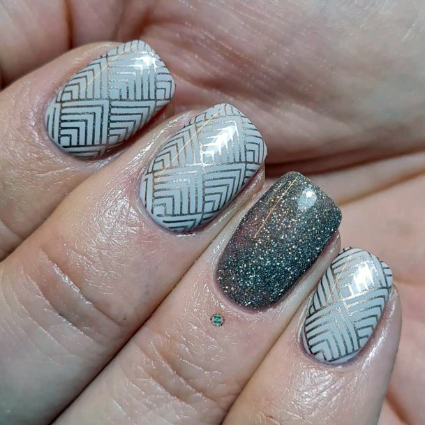 Female Cool Art Deco Nail Design