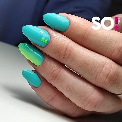 Female Cool Azure Nail Design