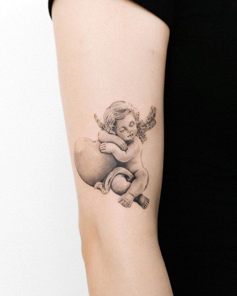 Female Cool Baby Angel Tattoo Design