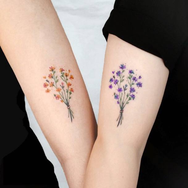 Female Cool Babys Breath Tattoo Design