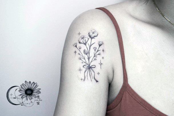 Female Cool Babys Breath Tattoo Ideas