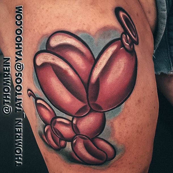 Female Cool Ballon Animal Tattoo Design