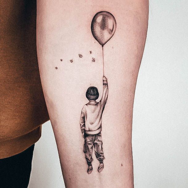 Female Cool Ballon Tattoo Design