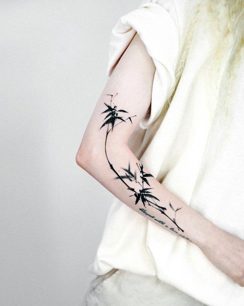 Female Cool Bamboo Tattoo Ideas