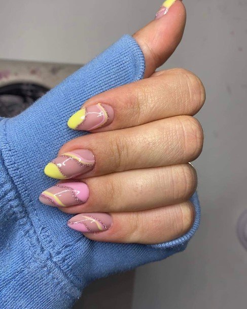 Female Cool Banana Nail Design