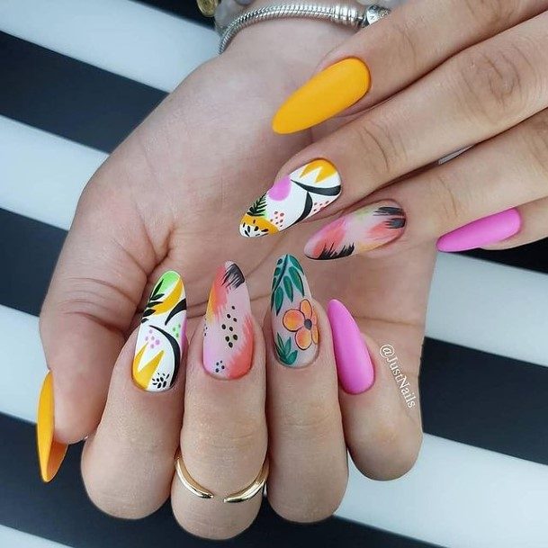 Female Cool Beach Nail Design