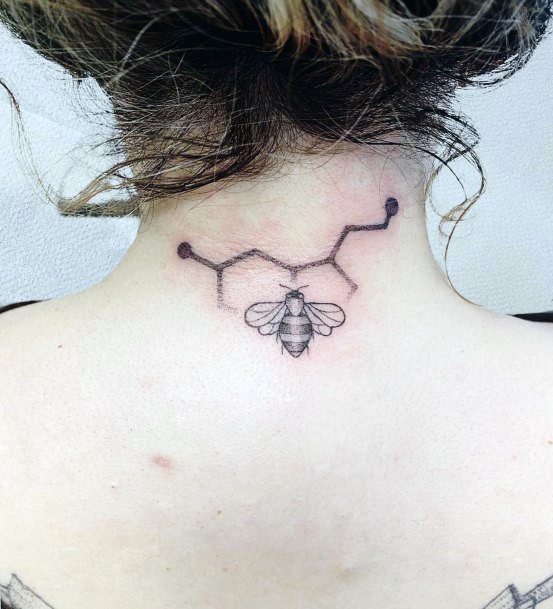 Female Cool Bee Tattoo Design