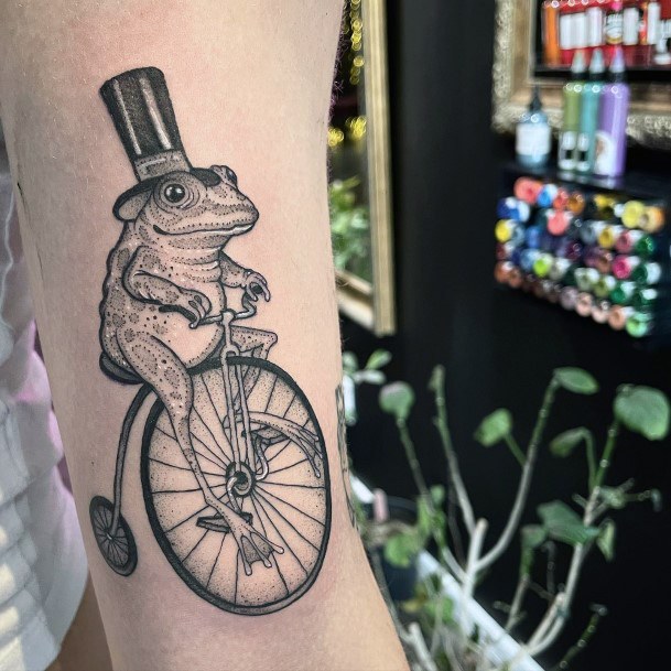 Female Cool Bicycle Tattoo Design