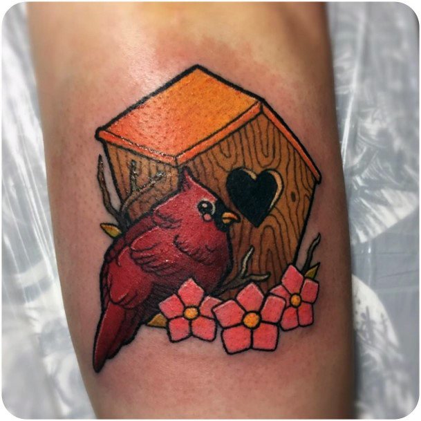 Female Cool Birdhouse Tattoo Ideas