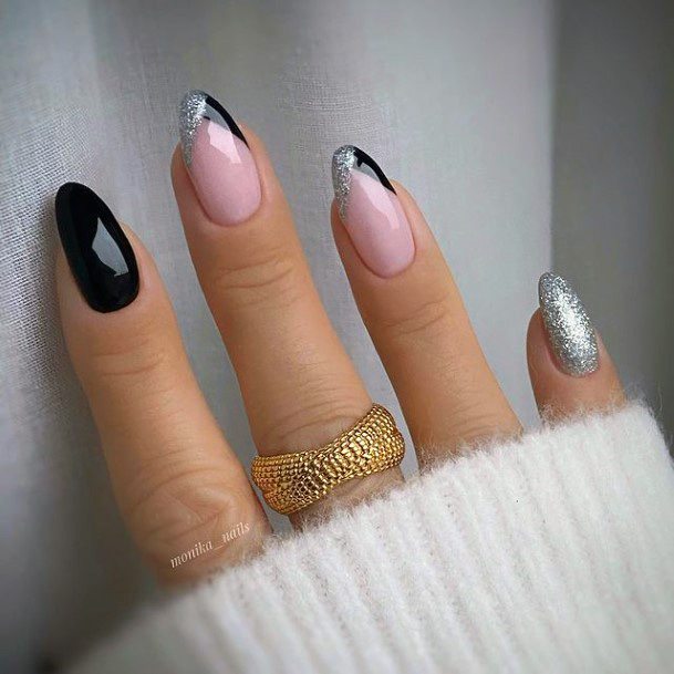 Female Cool Black Dress Nail Design