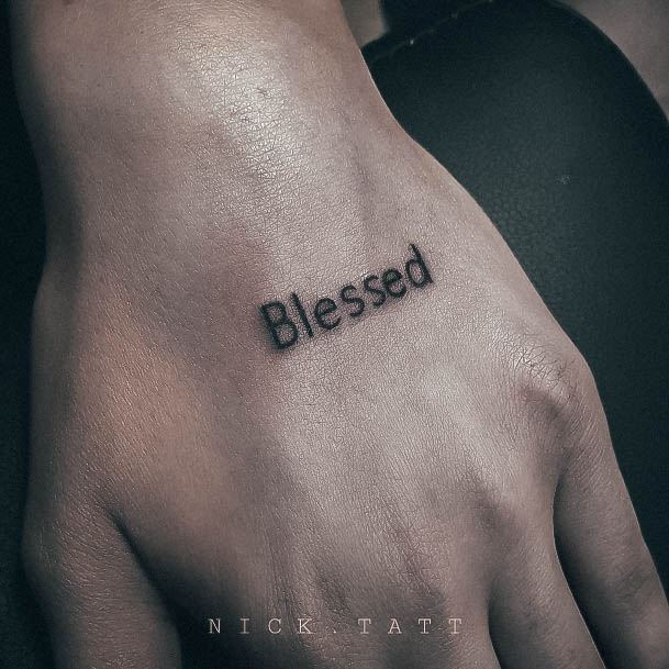 Female Cool Blessed Tattoo Design