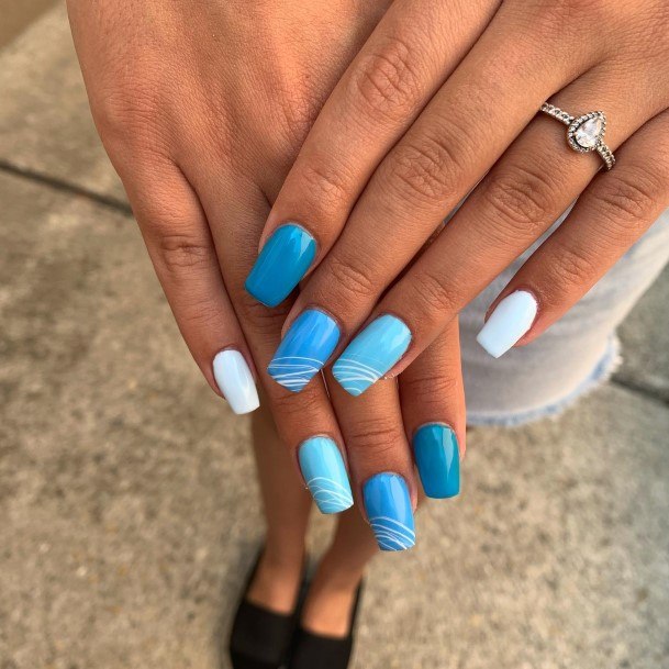 Female Cool Blue Summer Nail Ideas