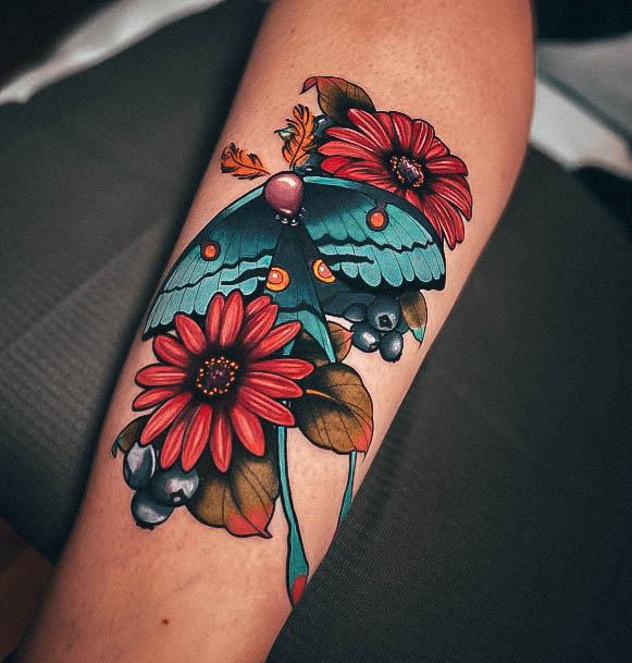 Female Cool Blueberry Tattoo Ideas