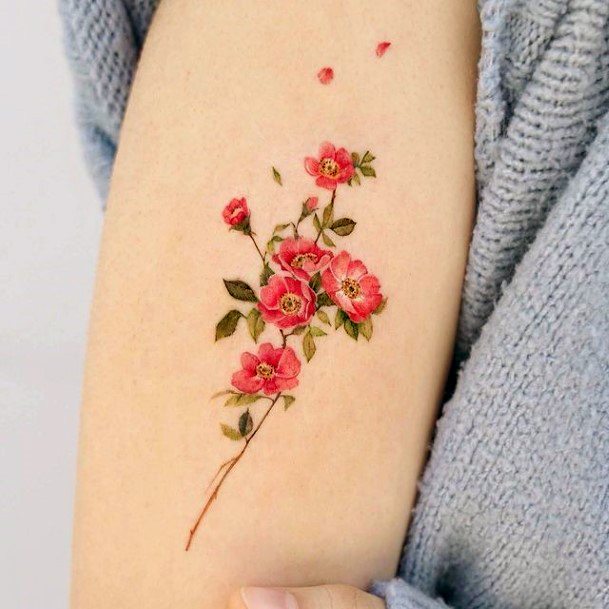 Female Cool Bouquet Tattoo Design