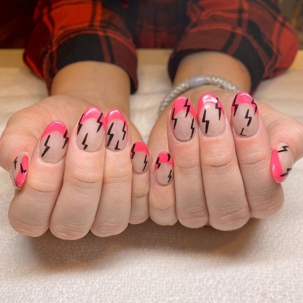 Female Cool Bright Pink Nail Design