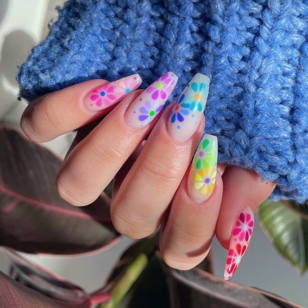 Female Cool Bright Summer Nail Design