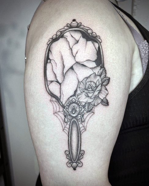 Female Cool Broken Mirror Tattoo Design