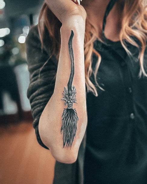 Female Cool Broom Tattoo Ideas