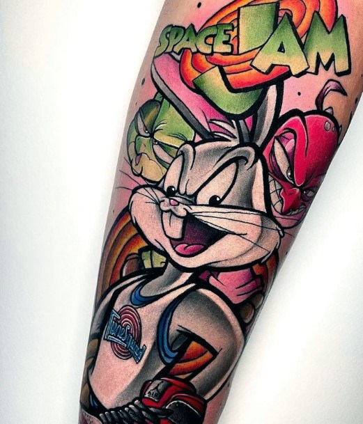 Female Cool Bugs Bunny Tattoo Design