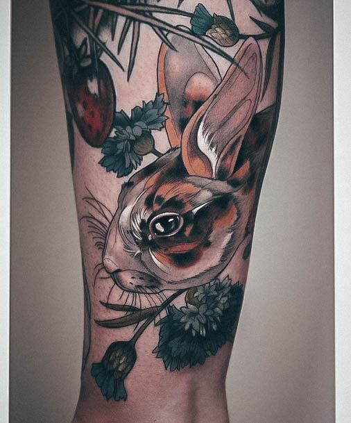 Female Cool Bunny Rabbit Tattoo Design