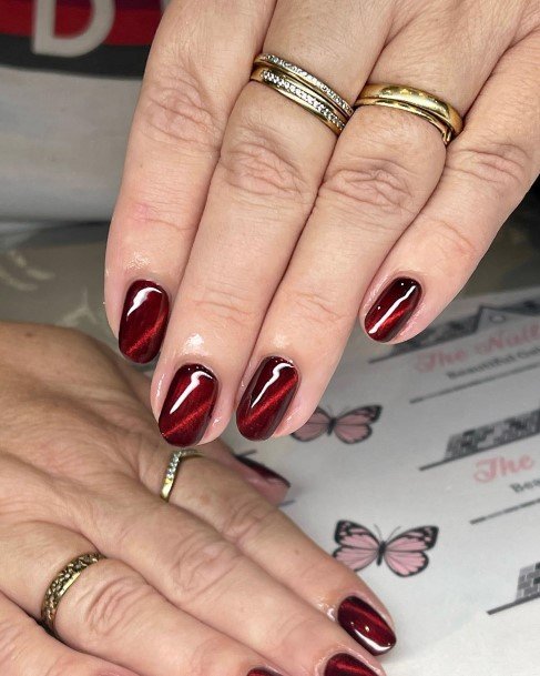 Female Cool Burgundy Nail Design