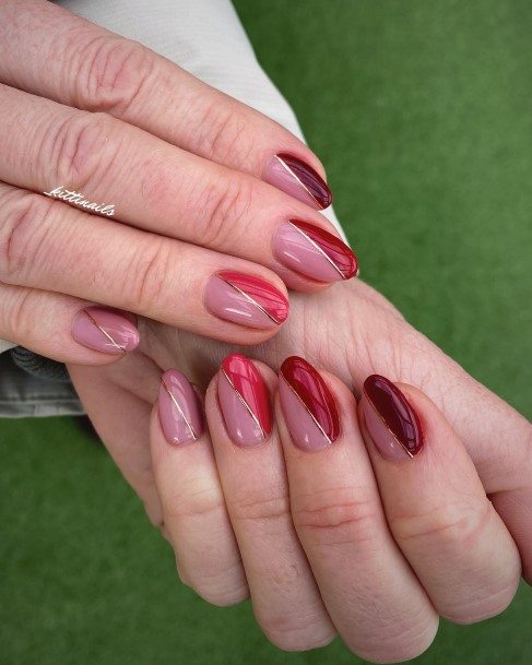 Female Cool Burgundy Nail Ideas