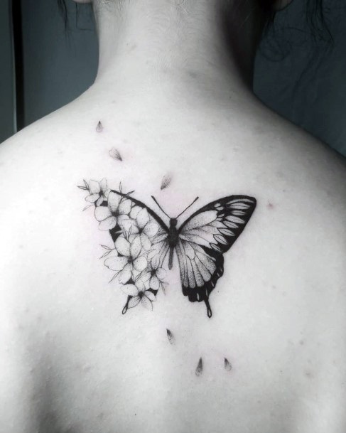 Female Cool Butterfly Flower Tattoo Ideas