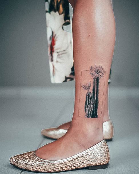 Female Cool Cactus Tattoo Design