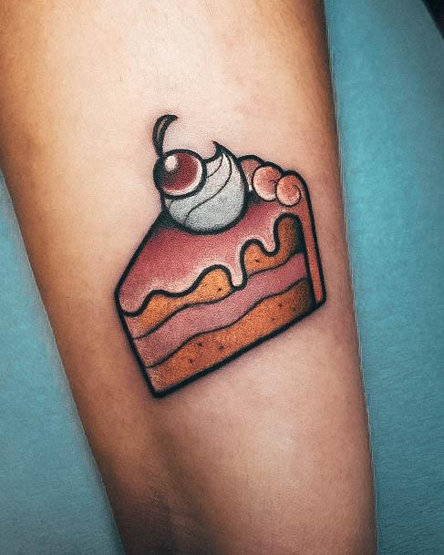 Female Cool Cake Tattoo Ideas