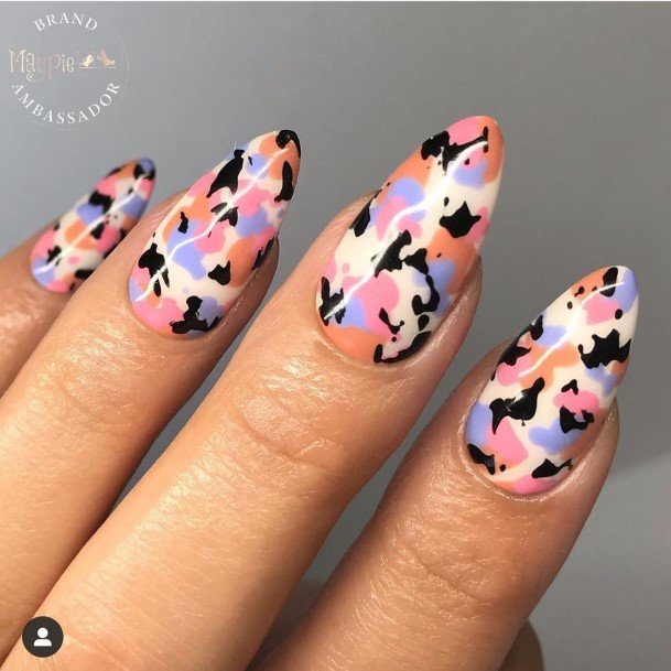 Female Cool Camo Nail Design