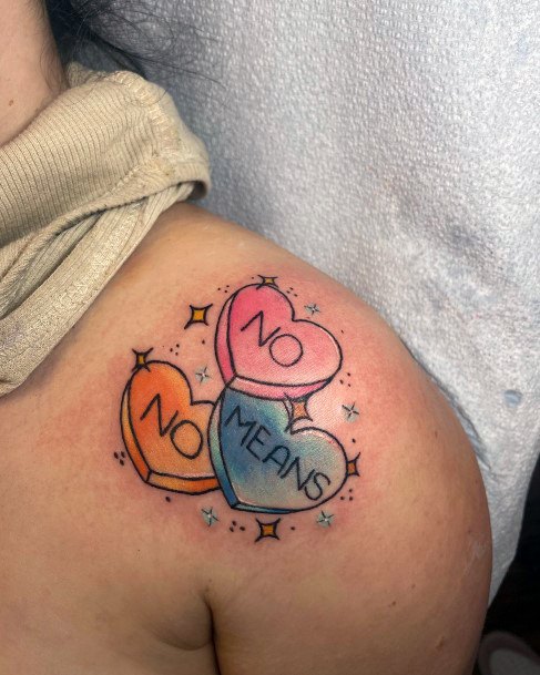 Female Cool Candy Heart Tattoo Ideas