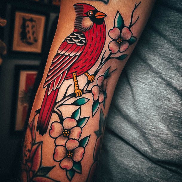 Female Cool Cardinal Tattoo Ideas