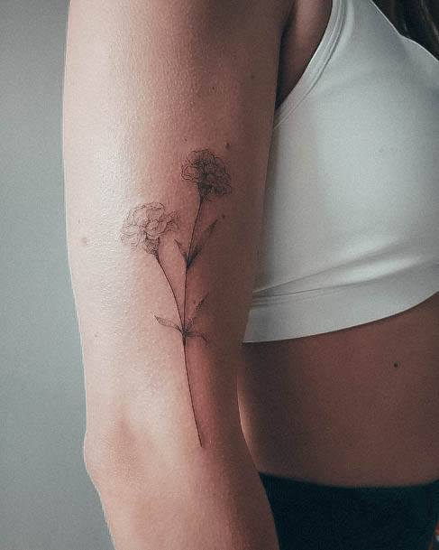 Female Cool Carnation Tattoo Design