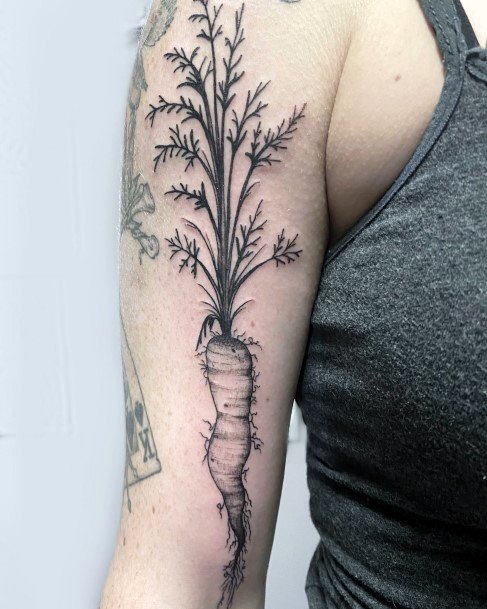 Female Cool Carrot Tattoo Ideas