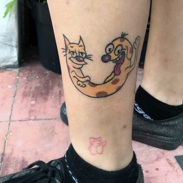 Female Cool Catdog Tattoo Design