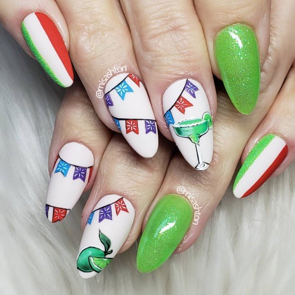 Female Cool Cinco De Mayo Nail Ideas