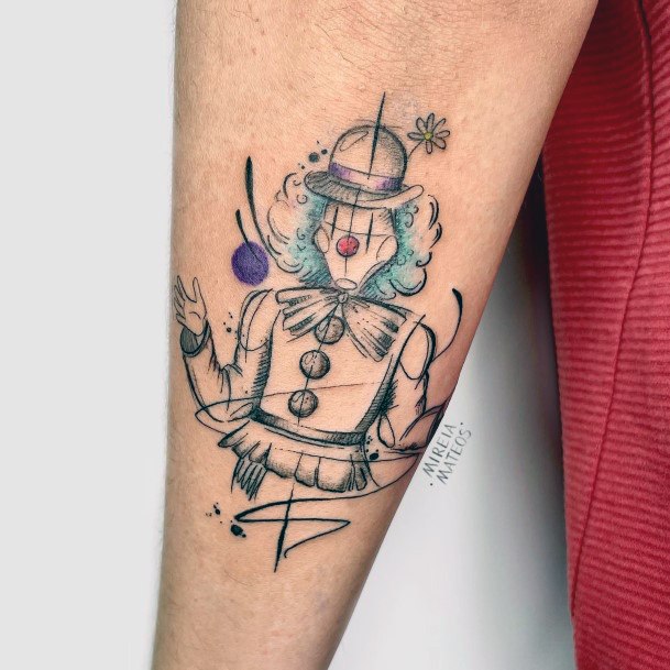 Female Cool Clown Tattoo Design