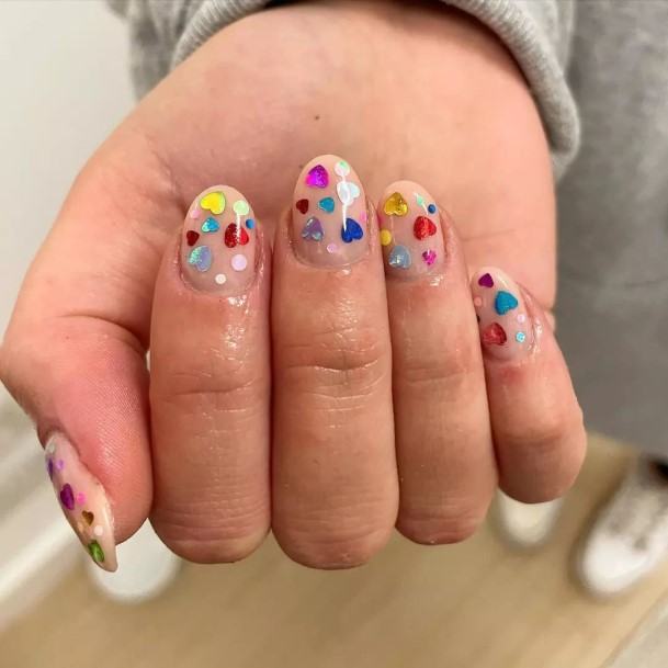 Female Cool Confetti Nail Design