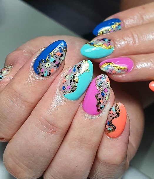 Female Cool Confetti Nail Ideas