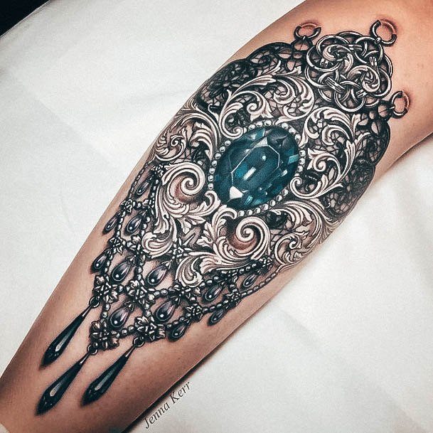 Female Cool Crystal Tattoo Design