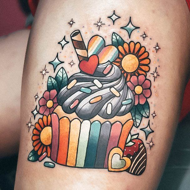 Female Cool Cupcake Tattoo Ideas